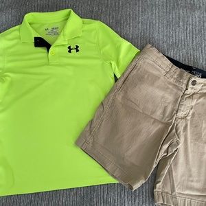 Boy’s size 10 Under Armour shirt and Crown & Ivy shorts.